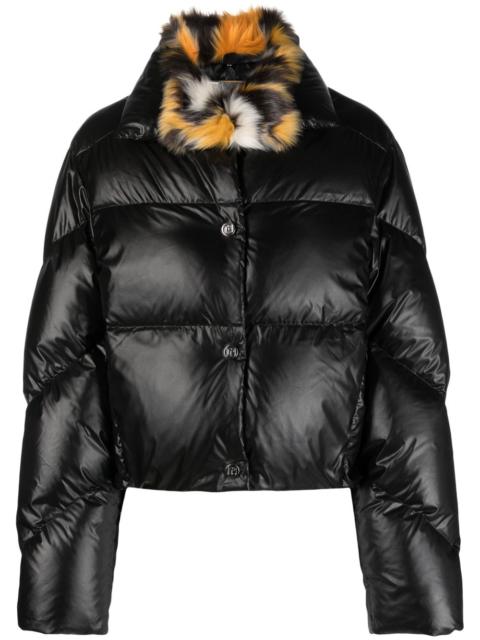 rabanne leopard-print quilted puffer jacket