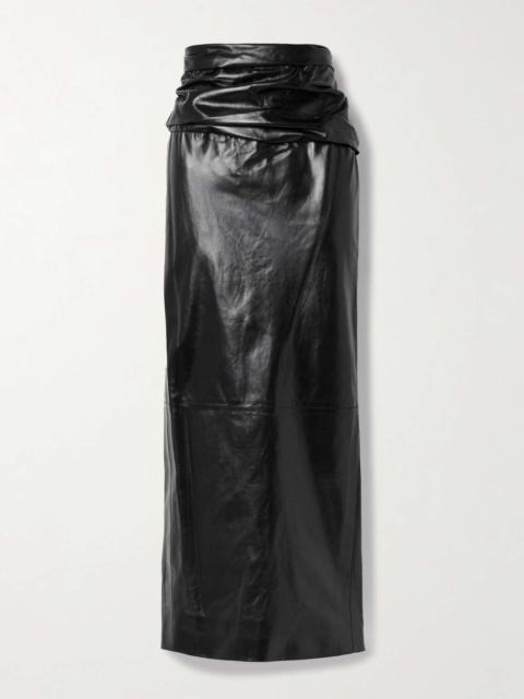 Winler gathered leather maxi skirt