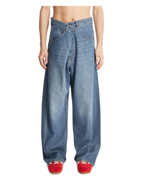 DARKPARK Blue Ined Fold Over Jeans