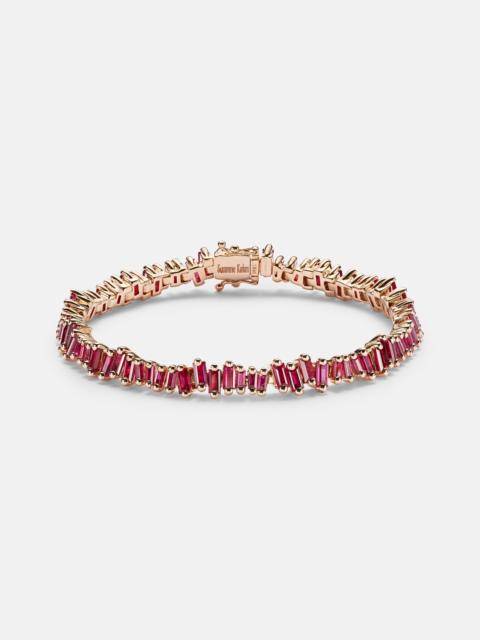 SUZANNE KALAN Bold 18kt rose gold tennis bracelet with rubies