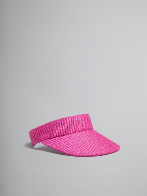 Marni MARNI X NO VACANCY INN - FUCHSIA VISOR IN RAFFIA FABRIC