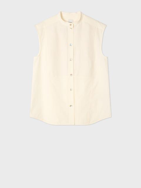 Paul Smith Women's Ecru Sleeveless Grandad Shirt