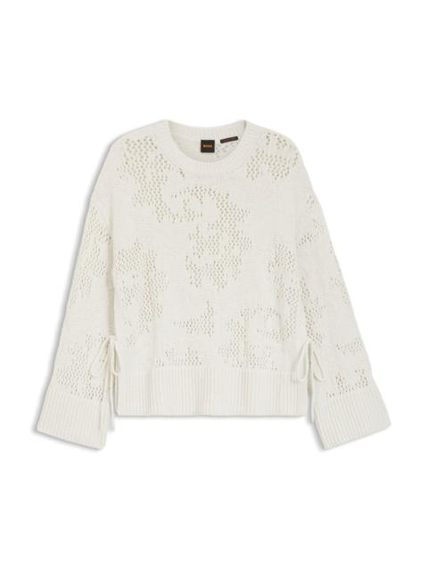 BOSS KNITTED-PATTERN SWEATER IN A COTTON BLEND