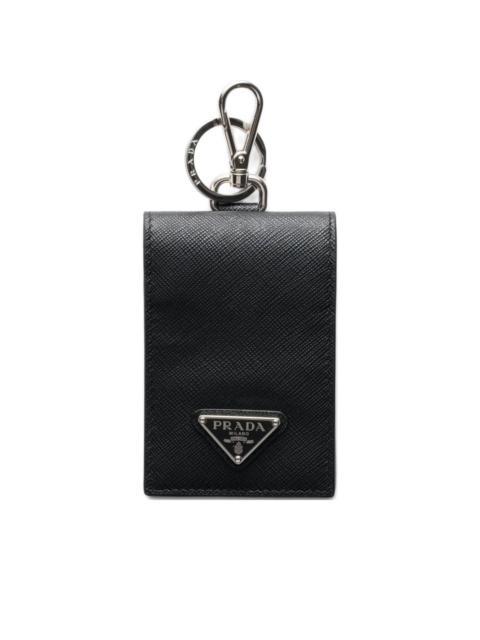 Prada triangle-logo leather card holder