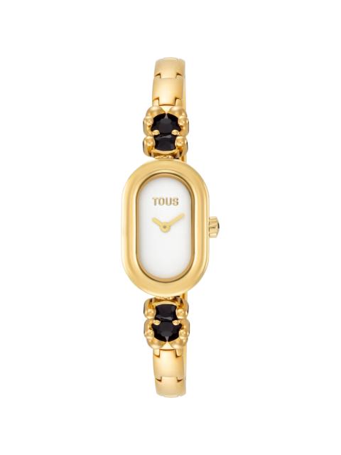 TOUS Analog watch with gold-colored steel bracelet and onyx TOUS Color Bear