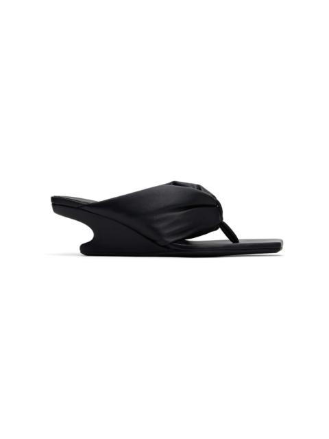 Rick Owens Black Hollywood Thong Cantilever 45 Heeled Sandals
