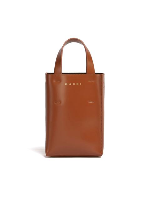 engraved-logo leather tote