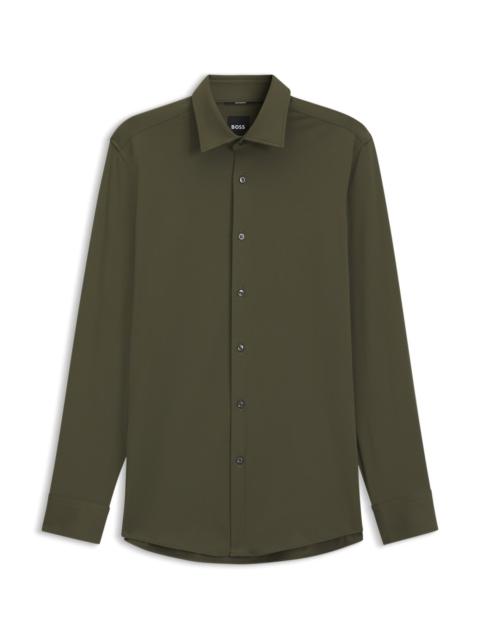 BOSS SLIM-FIT SHIRT IN ITALIAN-MADE PERFORMANCE-STRETCH JERSEY