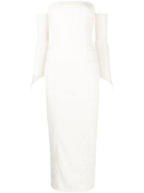 ROTATE monogram-jacquard maxi dress