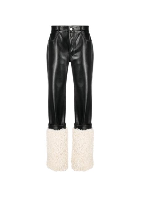 panelled faux-leather trousers