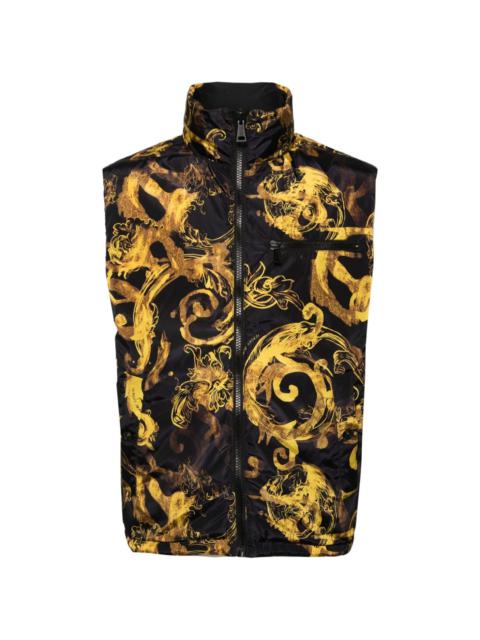 VERSACE JEANS COUTURE baroque-print reversible padded gilet