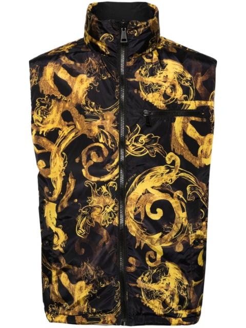 VERSACE JEANS COUTURE baroque-print reversible padded gilet