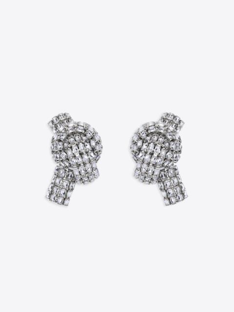 AREA CRYSTAL PAVE KNOT EARRINGS