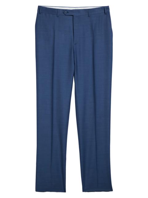 Canali Textured Flat Front Trousers