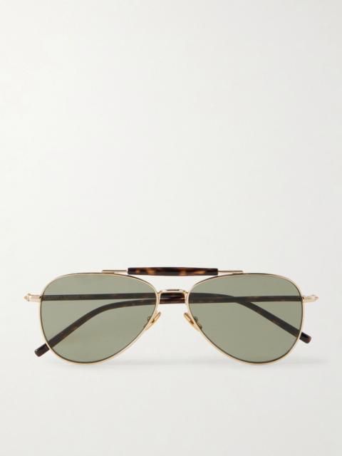 SAINT LAURENT SL 864 aviator-style metal sunglasses Gold