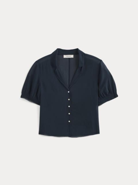 EVERLANE NOTCH COLLAR SHIRT IN SILK GEORGETTE