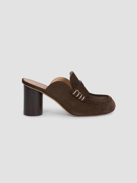 JW Anderson Women's 75MM Suede Penny Loafer-Style Mules - Brown
