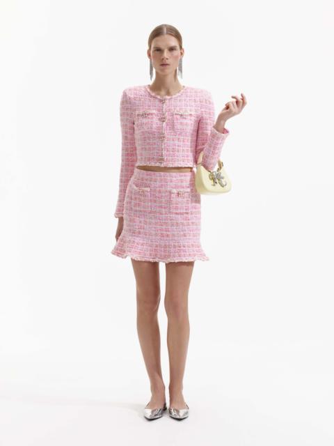 Pink Check Knit Skirt