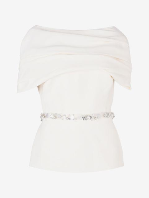 Safiyaa Loura crystal-embellished off-shoulder blouse