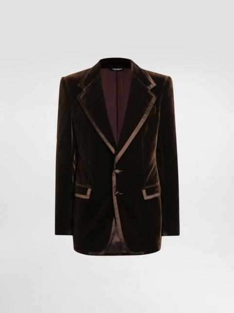 Dolce & Gabbana Single-breasted jacket in smooth velvet