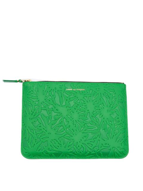 SA5100EF Embossed Classic Leather Pouch in Green