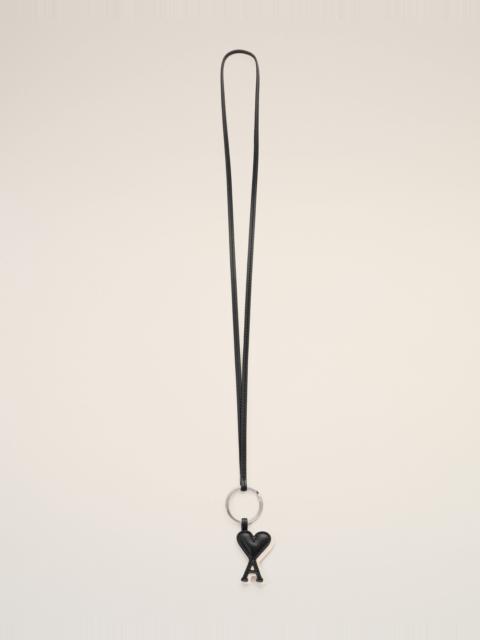 AMI Paris BLACK COWHIDE LEATHER KEYRING WITH AMI DE COEUR