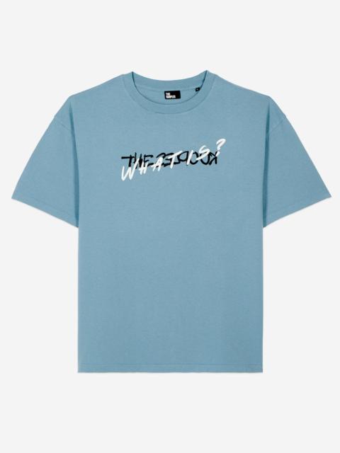 The Kooples LIGHT BLUE WHAT IS HANDWRITTEN SERIGRAPHY T-SHIRT