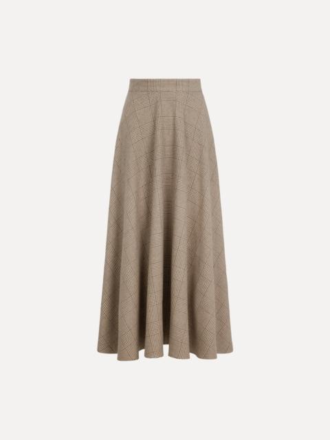 Oscar de la Renta PLAID CASHMERE-BLEND SKIRT