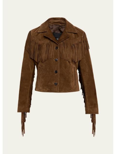 NILI LOTAN Eloi Fringed Suede Jacket