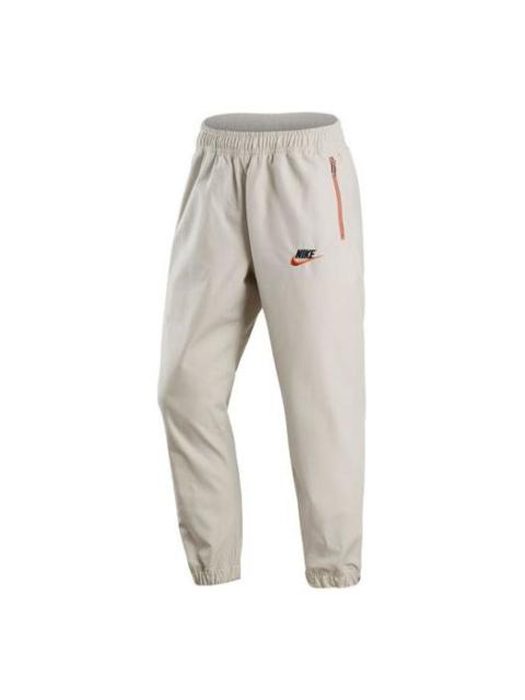 Men's Nike Woven Logo Printing Sports Pants/Trousers/Joggers Autumn White DR7832-072