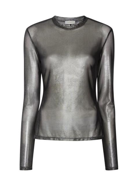 Metallic Mesh Fitted Top
