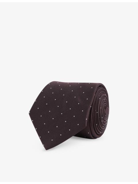 REISS Liam polka-dot woven tie