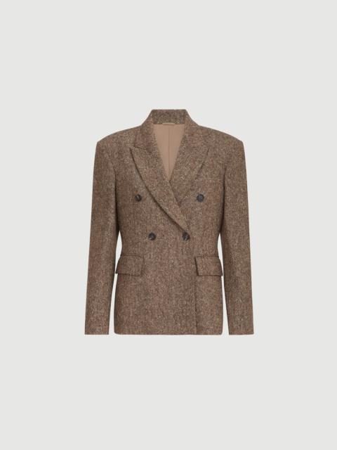 Brunello Cucinelli Virgin wool donegal blazer with monili