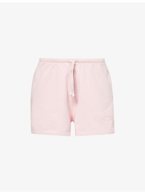 ADANOLA Varsity Applique Washed Cotton Shorts