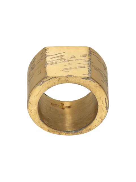Gold Crescent Plane Ring