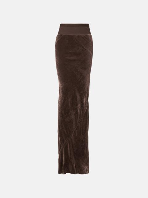 Rick Owens Coda velvet maxi skirt