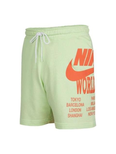Nike Nike Nsw Ft Short Wtour Large Logo Printing Knit Sports Shorts Green DA0646-383