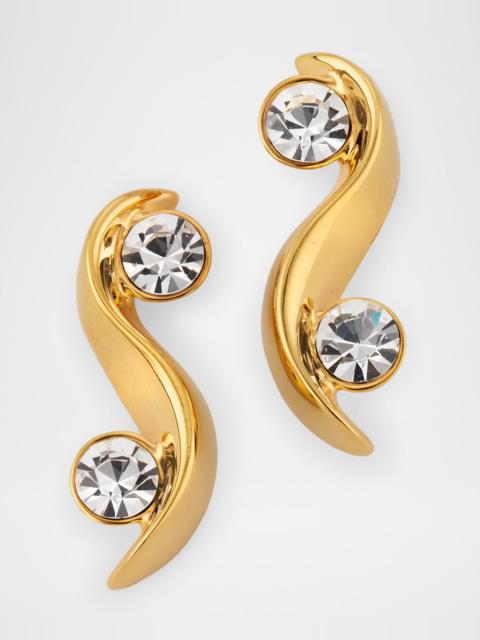 Oscar de la Renta Crystal Wave Earrings