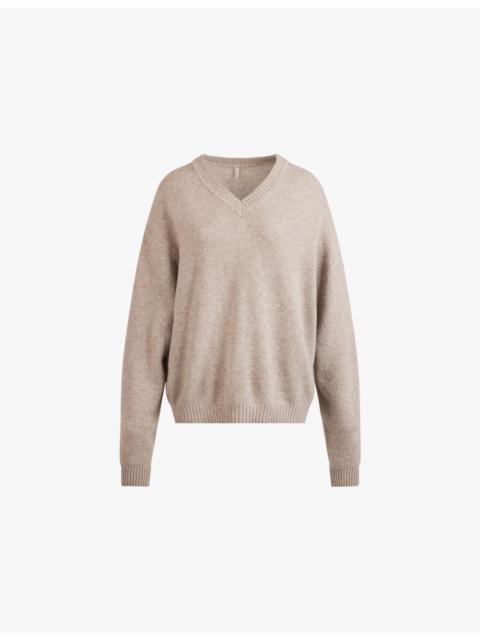 SKIMS V-Neck Oversized-Fit Wool-Blend Jumper