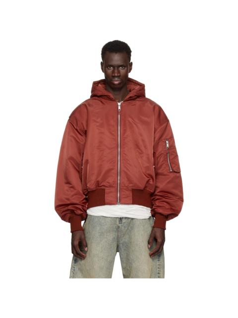 entire studios Red Hooded Broad Bomber Jacket