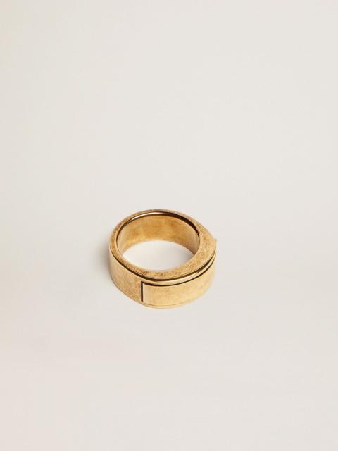 Golden Goose Women's ring in old gold color with hidden message