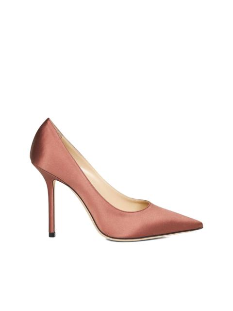 JIMMY CHOO 100mm Love satin-effect heeled pumps