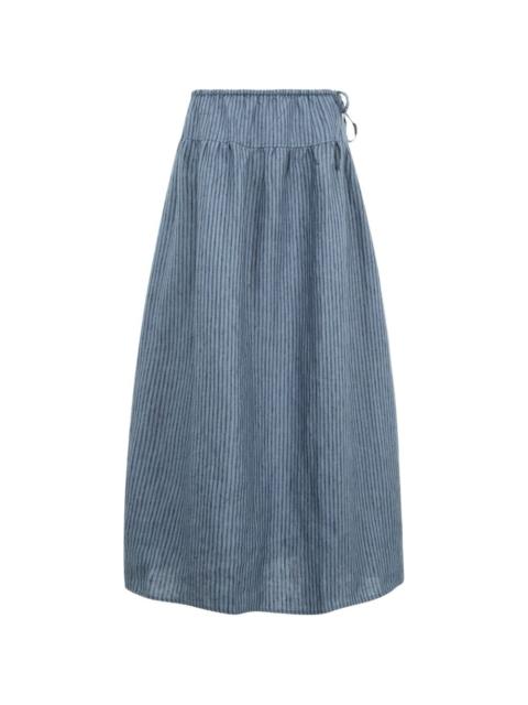 DEIJI STUDIOS striped-drawstring maxi skirt