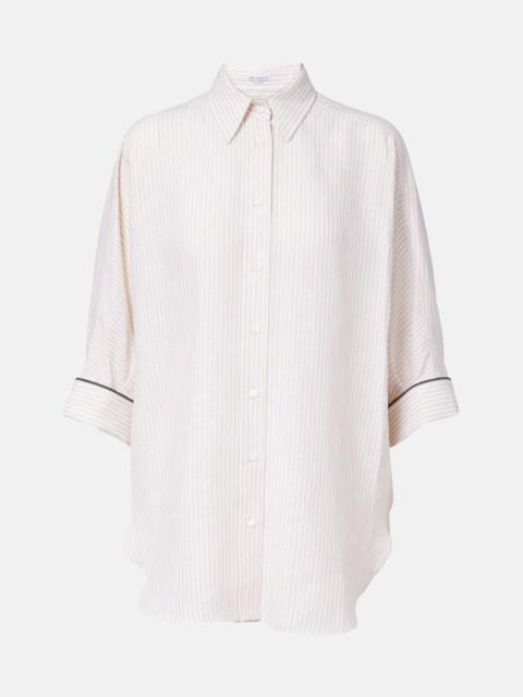 Monili striped oversized linen shirt