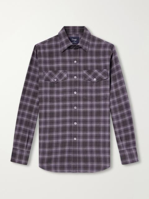 Drake's Checked Cotton and Silk-Blend Twill Shirt