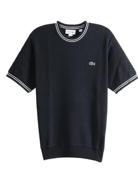 LACOSTE Classic Fit Stripe Detail Knit T-Shirt "Blackbird / Flour" AH9301 3IE