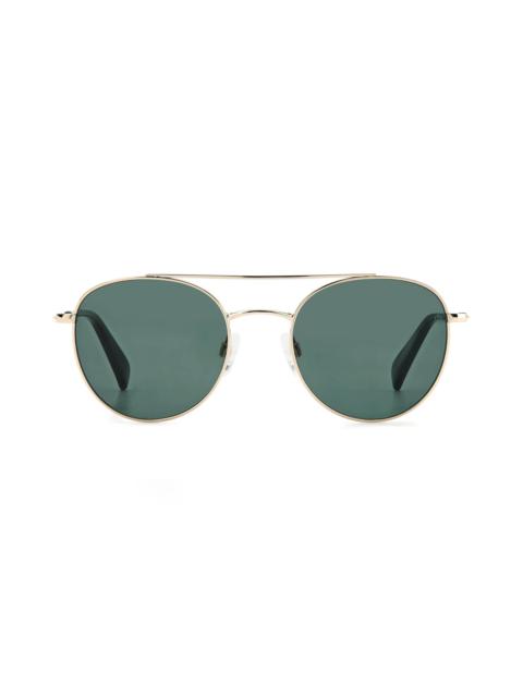 51mm Round Sunglasses in Gold Green/Green