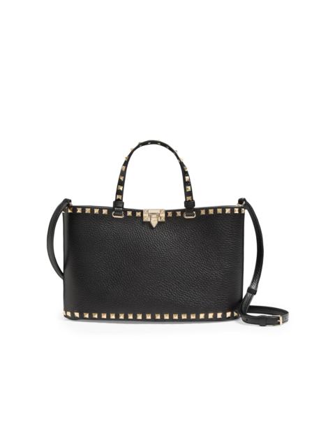 Valentino Women's Rockstud Small Shopping Bag in Grainy Calfskin - Black