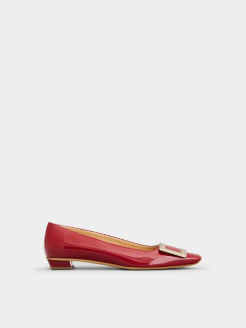 Roger Vivier Belle Vivier Metal Buckle Ballerinas in Patent Leather