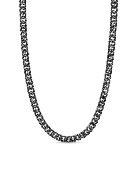 DAVID YURMAN Men's Curb Chain Necklace in Sterling Silver - Black Diamond